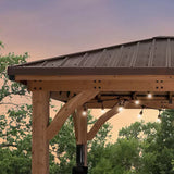 Backyard Discovery 14' x 10' Cordova Light Brown Cedar Gazebo with PowerPort